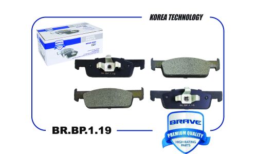 Колодки тормозные дисковые Brave, передние, комплект на ось (4 шт), арт. BR.BP.1.19