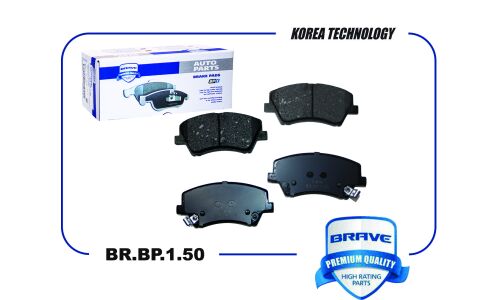 Колодки тормозные дисковые Brave, передние, комплект на ось (4 шт), арт. BR.BP.1.50