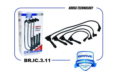 Провода высоковольтные Brave, силиконовые, комплект 4 шт, арт. BR.IC.3.11