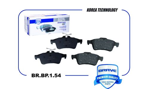 Колодки тормозные дисковые Brave, задние, комплект на ось (4 шт), арт. BR.BP.1.54