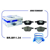 Колодки тормозные дисковые Brave, передние, комплект на ось (4 шт), арт. BR.BP.1.34