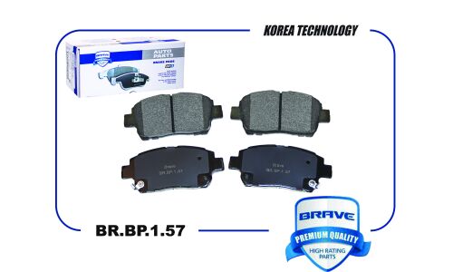 Колодки тормозные дисковые Brave, передние, комплект на ось (4 шт), арт. BR.BP.1.57