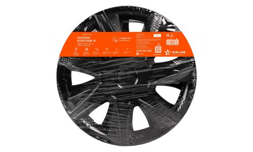 Колпаки на колеса Airline Джой, 16", черные глянцевые, под карбон, 2шт, арт. AWCC-16-38