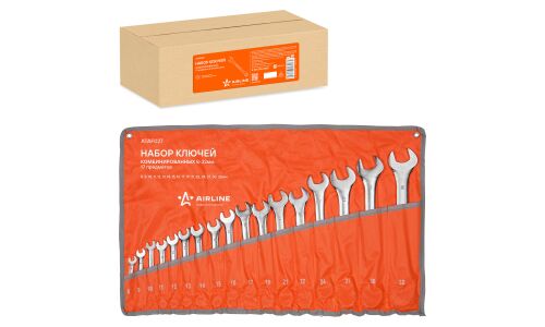Набор комбинированных ключей Airline, от 8мм до 32мм, в сумке, комплект 17 предметов, арт. ATAF027