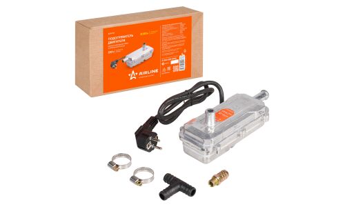 Предпусковой подогреватель двигателя электрический Airline УРАГАН-3000, с насосом, 220В, 3кВт, арт. AEAY001