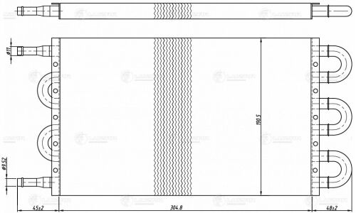 Радиатор масл. доп. АКПП для а/м с двиг. 1.8L-2.5L (универсальный) Luzar, арт. LOC 3114