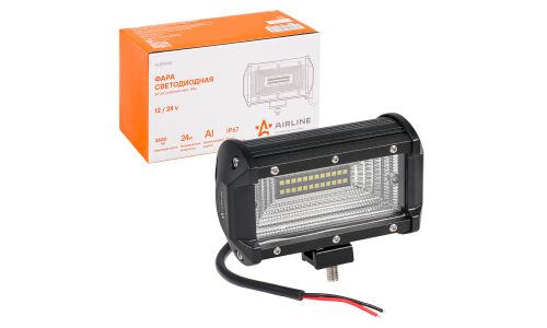 Фара светодиодная (балка), 24 LED рабочий свет, 24W, (135х78х65) 12/24V AIRLINE, арт. ALED048