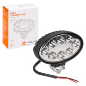 Фара светодиодная овальная, 8 LED направленный свет, 24W, (140х86х55) 12/24V AIRLINE, арт. ALED012