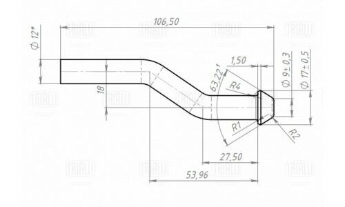Крепление выхлопной трубы Trialli, для Лада 2170, арт. EMB 0103