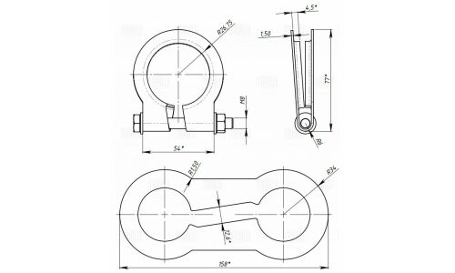 Хомут крепления выхлопной трубы Trialli, арт. ECLP 54