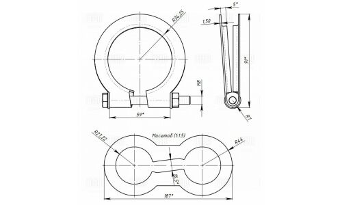 Хомут крепления выхлопной трубы Trialli, арт. ECLP 68