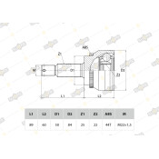 ШРУС Sufix, передний, наружный, арт. ST-1036