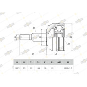 ШРУС Sufix, передний, наружный, арт. ST-1114