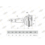 ШРУС Sufix, передний, наружный, арт. ST-1029