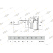 ШРУС Sufix, передний, наружный, арт. ST-1043