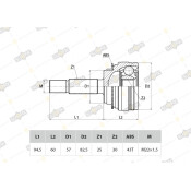 ШРУС Sufix, передний, наружный, арт. ST-1038