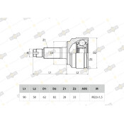 ШРУС Sufix, передний, наружный, арт. ST-1060