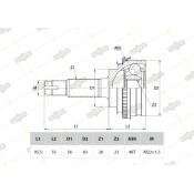 ШРУС Sufix, передний, наружный, арт. ST-1100