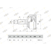 ШРУС Sufix, передний, наружный, арт. ST-1020