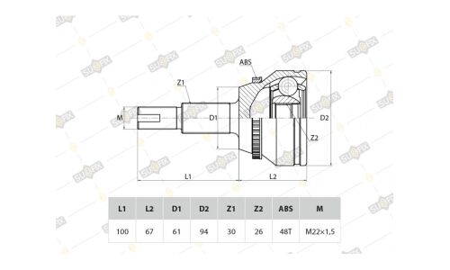 ШРУС Sufix, передний, наружный, арт. ST-1054