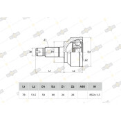 ШРУС Sufix, передний, наружный, арт. ST-1055