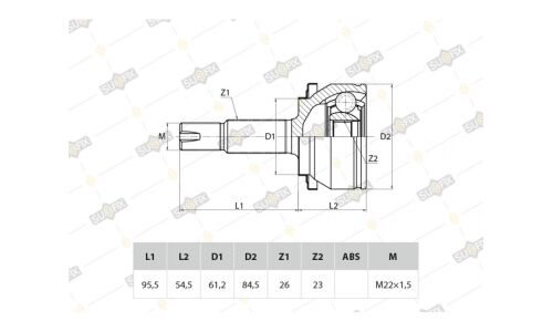 ШРУС Sufix, передний, наружный, арт. ST-1063