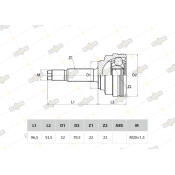 ШРУС Sufix, передний, наружный, арт. ST-1008