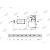 ШРУС Sufix, передний, наружный, арт. ST-1059