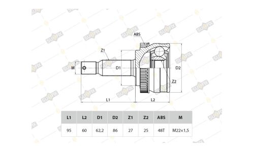 ШРУС Sufix, передний, наружный, арт. ST-1031