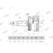 ШРУС Sufix, передний, наружный, арт. ST-1056