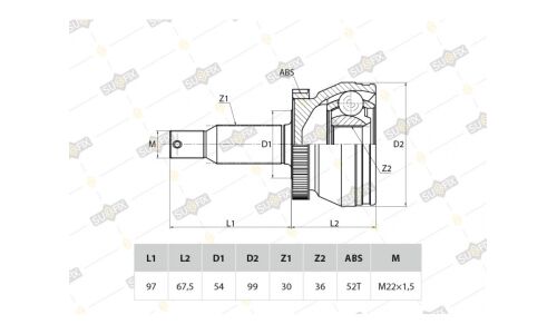 ШРУС Sufix, передний, наружный, арт. ST-1056