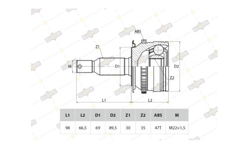 ШРУС Sufix, передний, наружный, арт. ST-1066