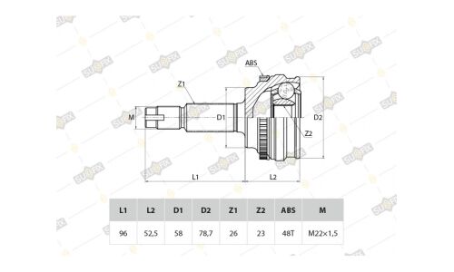 ШРУС Sufix, наружный, арт. ST-1106