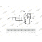 ШРУС Sufix, передний, наружный, арт. ST-1098