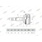 ШРУС Sufix, передний, наружный, арт. ST-1107