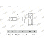 ШРУС Sufix, передний, наружный, арт. ST-1080
