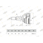 ШРУС Sufix, передний, наружный, арт. ST-1097