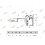 ШРУС Sufix, передний, наружный, арт. ST-1092
