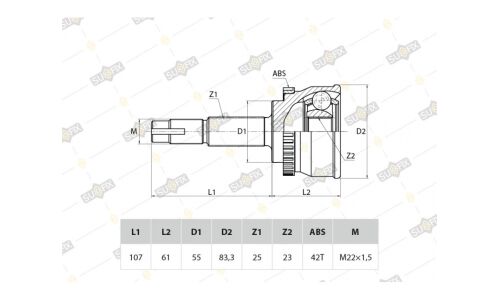ШРУС Sufix, передний, наружный, арт. ST-1092