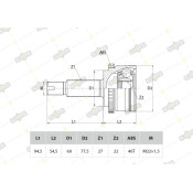 ШРУС Sufix, передний, наружный, арт. ST-1069