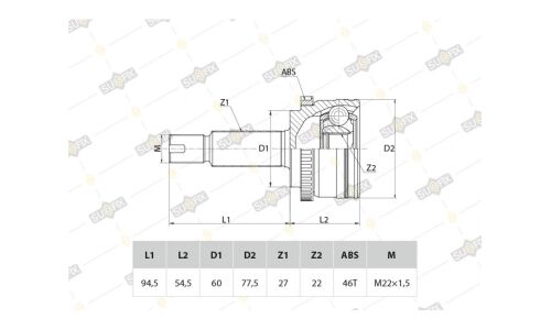 ШРУС Sufix, передний, наружный, арт. ST-1069