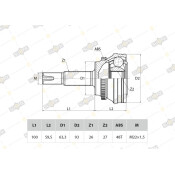 ШРУС Sufix, передний, наружный, арт. ST-1053