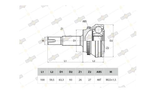 ШРУС Sufix, передний, наружный, арт. ST-1053