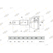 ШРУС Sufix, передний, наружный, арт. ST-1075