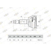 ШРУС Sufix, передний, наружный, арт. ST-1105