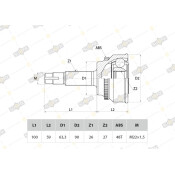 ШРУС Sufix, передний, наружный, арт. ST-1108