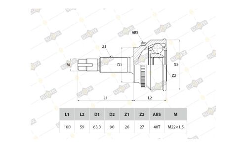 ШРУС Sufix, передний, наружный, арт. ST-1108