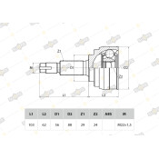ШРУС Sufix, передний, наружный, арт. ST-1062