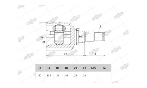 ШРУС Sufix, передний, левый, внутренний, арт. ST-1121