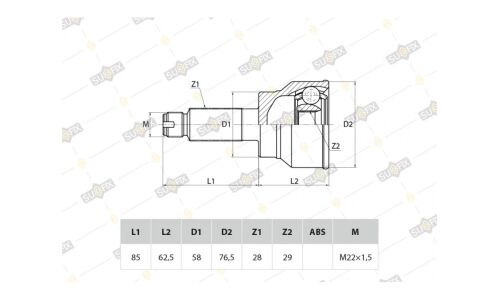 ШРУС Sufix, передний, наружный, арт. ST-1052